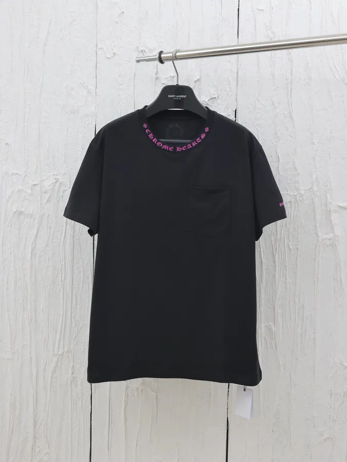 Come Hearts*25 New Collar Letter Print Short Sleeve T Shirt