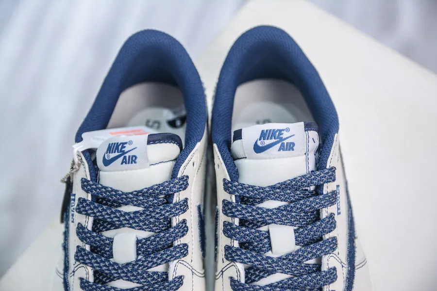TS x Air Jordan AJ1 Low x Levis White Blue Denim Custom Color