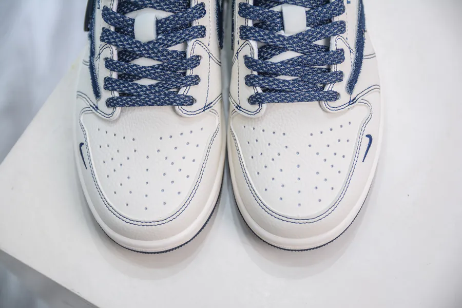 TS x Air Jordan AJ1 Low x Levis White Blue Denim Custom Color