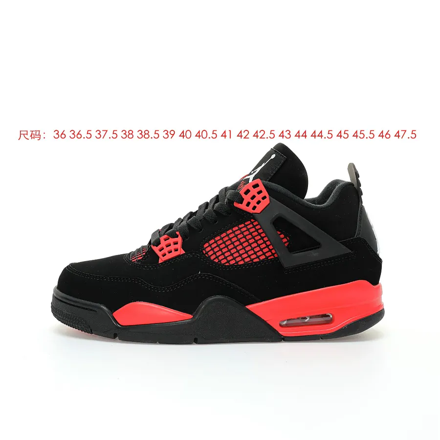 Michael Jordan Air 4 Retro Basketball Shoes Black Red Thunder