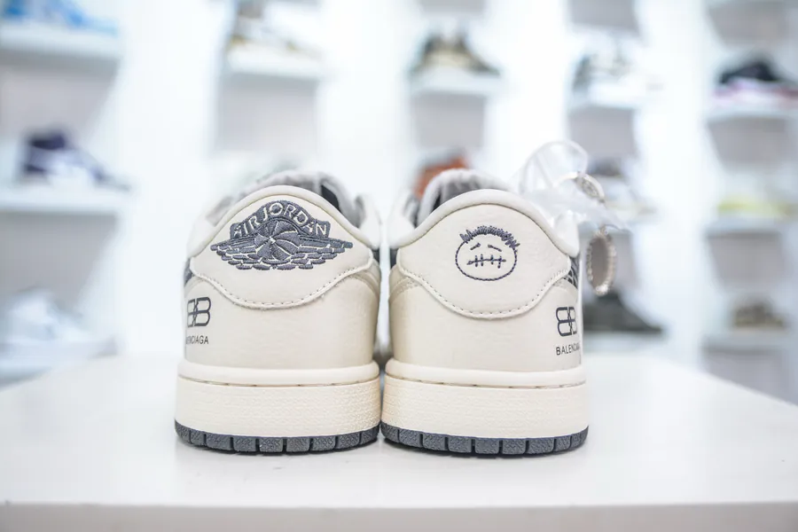 TS x Air 1 Low OG Version White and Gray Custom Color