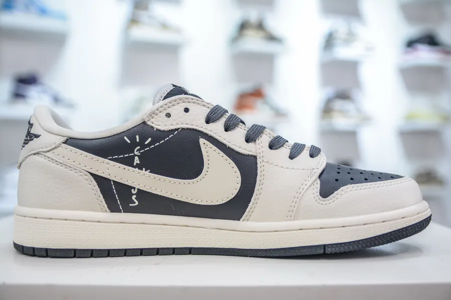 TS x Air 1 Low OG Version White and Gray Custom Color