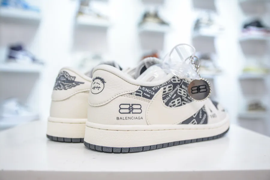 TS x Air 1 Low OG Version White and Gray Custom Color