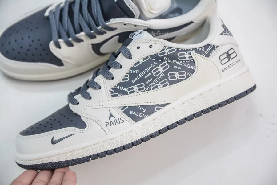 TS x Air 1 Low OG Version White and Gray Custom Color
