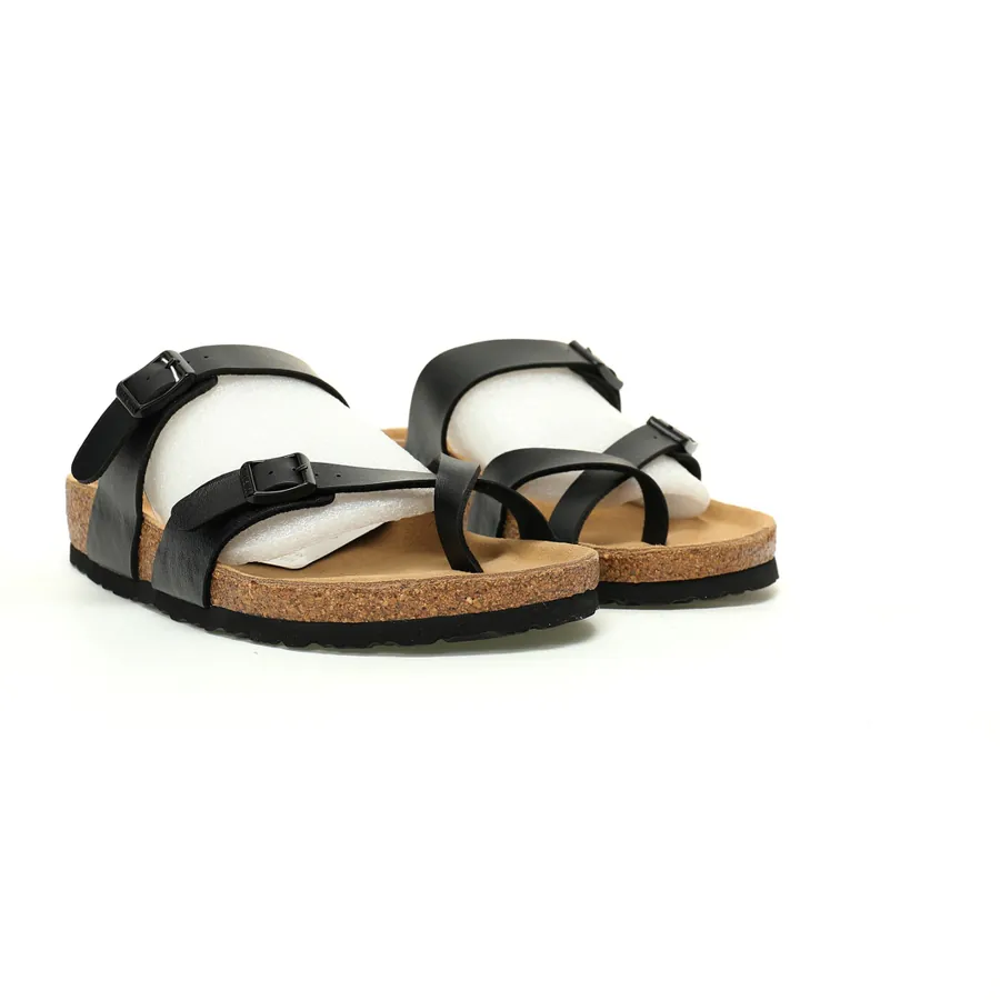 Birkenstock Mayari Sandals Leather Black Brown, Adjustable Buckle, Comfortable Footwear
