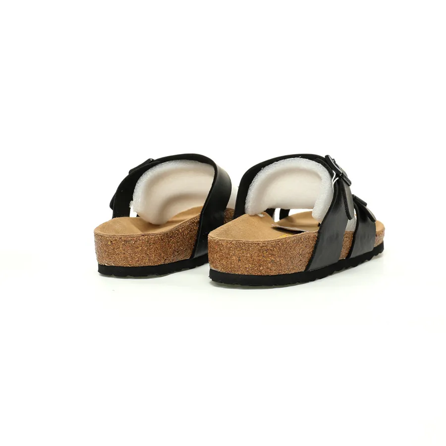 Birkenstock Mayari Sandals Leather Black Brown, Adjustable Buckle, Comfortable Footwear