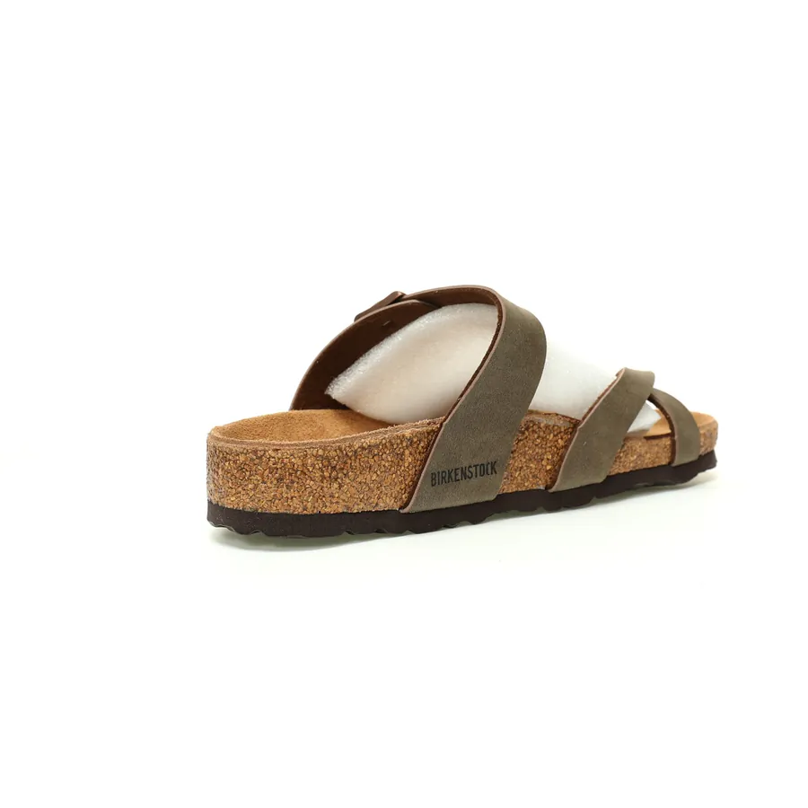 Birkenstock Mayari Sandals Classic Leather Upper, Adjustable Buckle, Vintage Softwood Sole