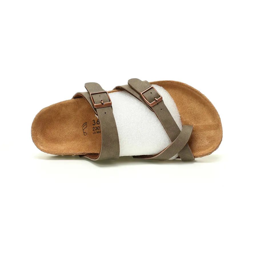 Birkenstock Mayari Sandals Classic Leather Upper, Adjustable Buckle, Vintage Softwood Sole