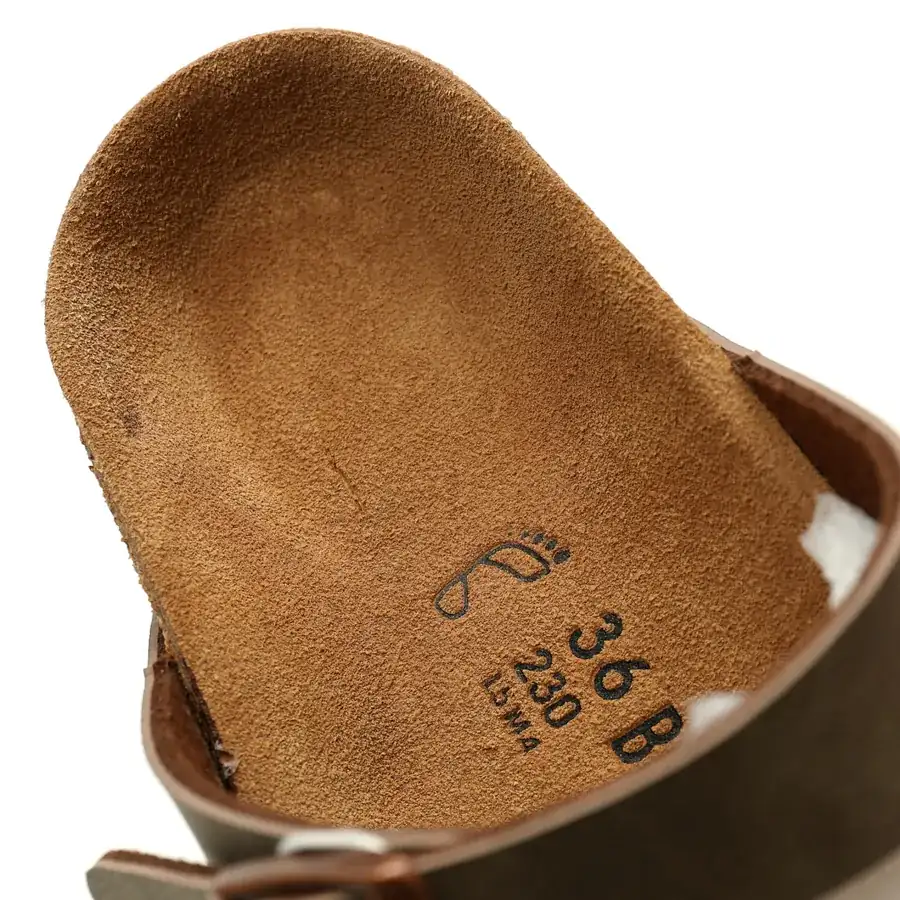 Birkenstock Mayari Sandals Classic Leather Upper, Adjustable Buckle, Vintage Softwood Sole