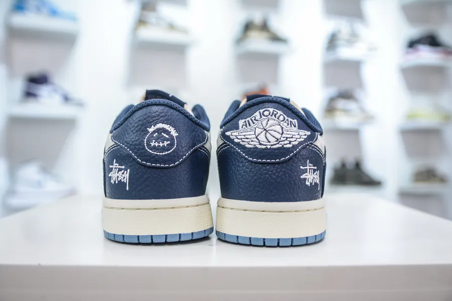 TS x Air 1 Low Collaboration White Blue Custom Color