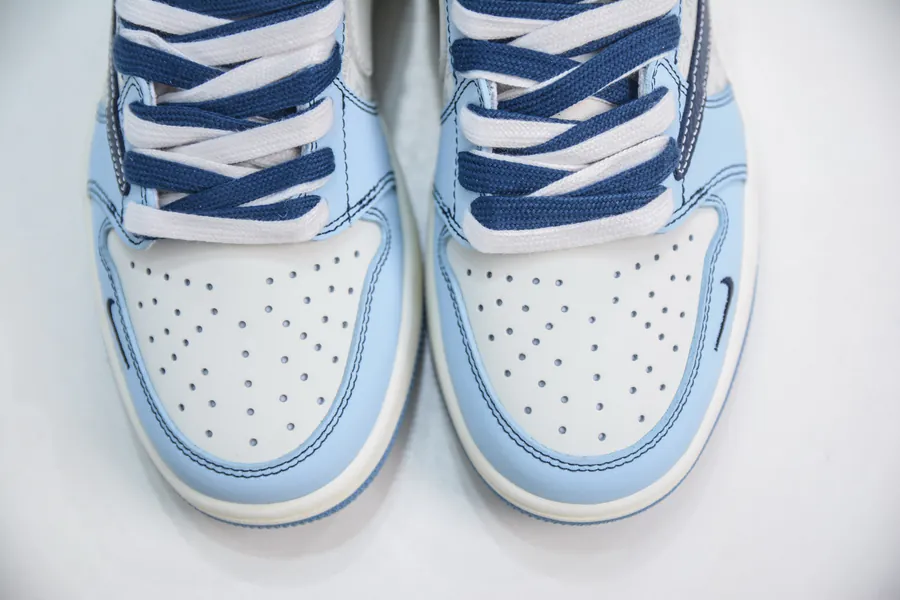 TS x Air 1 Low Collaboration White Blue Custom Color