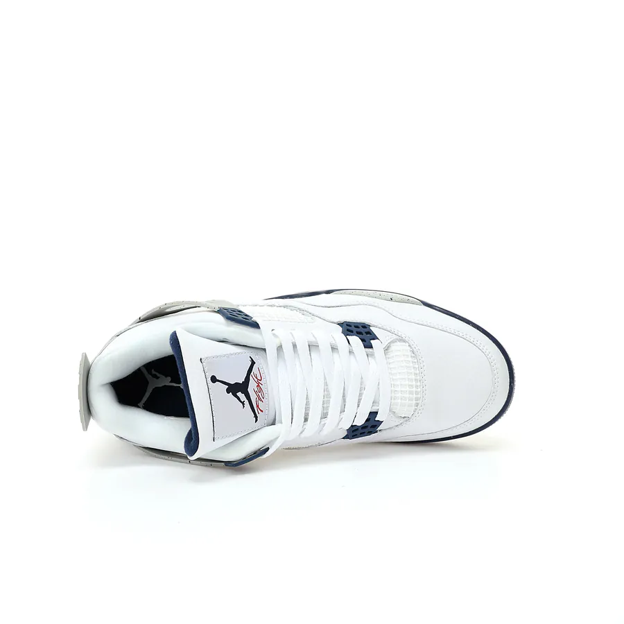 4th Generation Retro Basketball Shoes White Midnight Navy