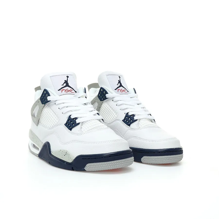4th Generation Retro Basketball Shoes White Midnight Navy