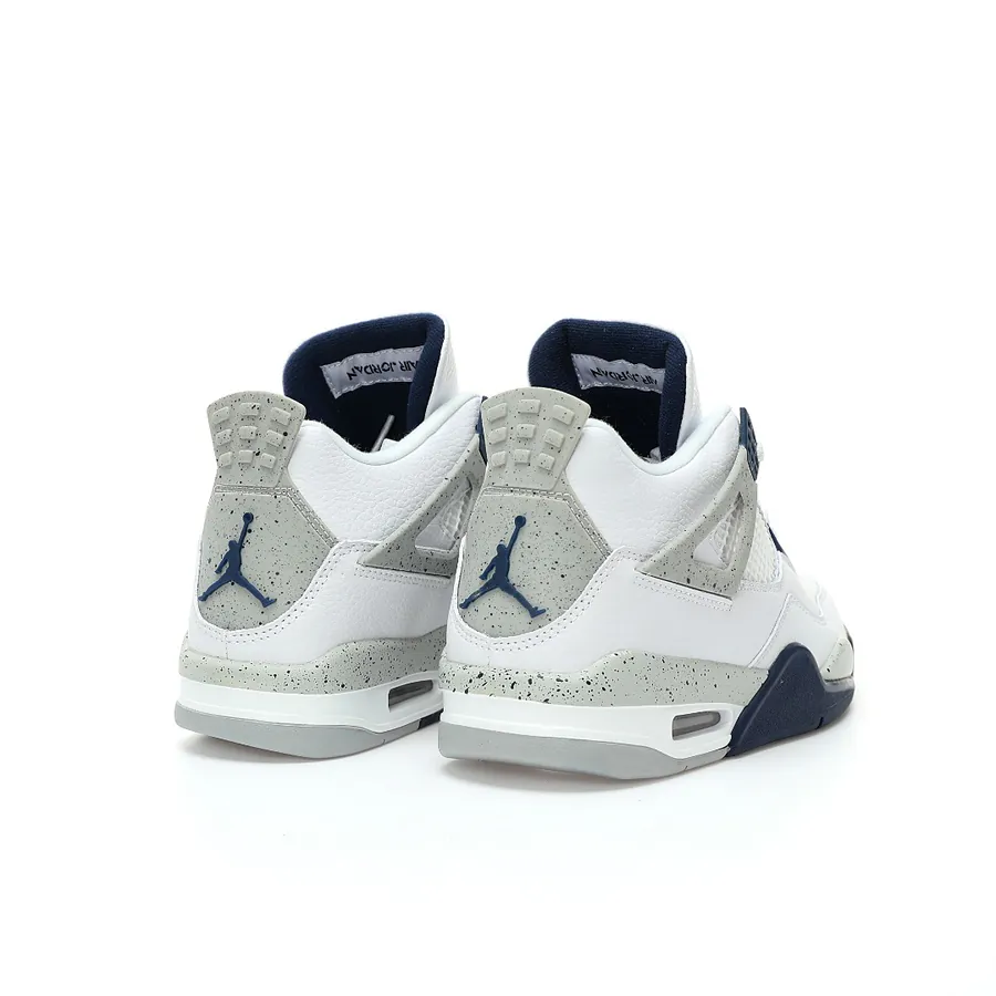 4th Generation Retro Basketball Shoes White Midnight Navy