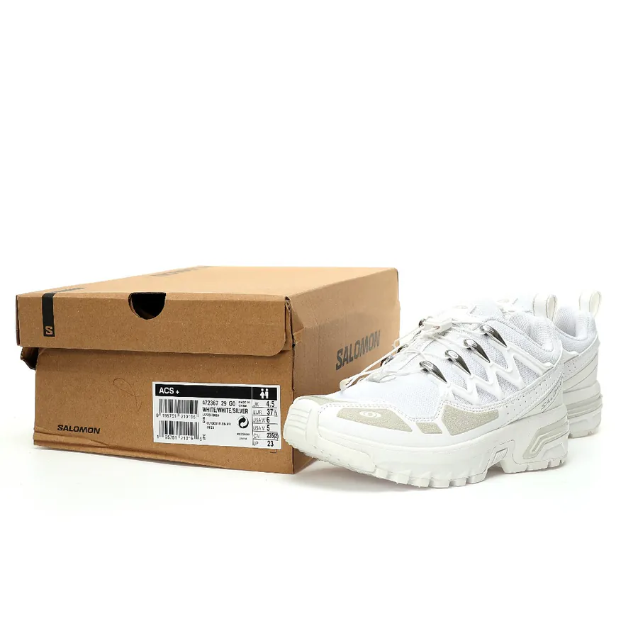 Salomon Men's and Women's Shoes All White OG Series Low Top Urban Trail Running Sneakers