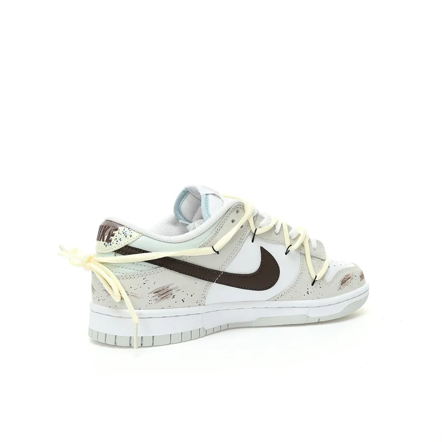 SB Dunk Low Lot 'Neutral' Neutral Color, Custom Straps, Casual Urban Sneaker