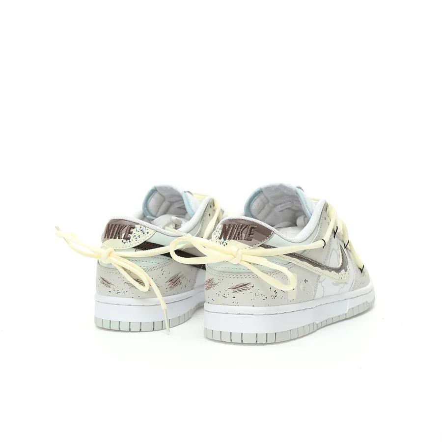 SB Dunk Low Lot 'Neutral' Neutral Color, Custom Straps, Casual Urban Sneaker