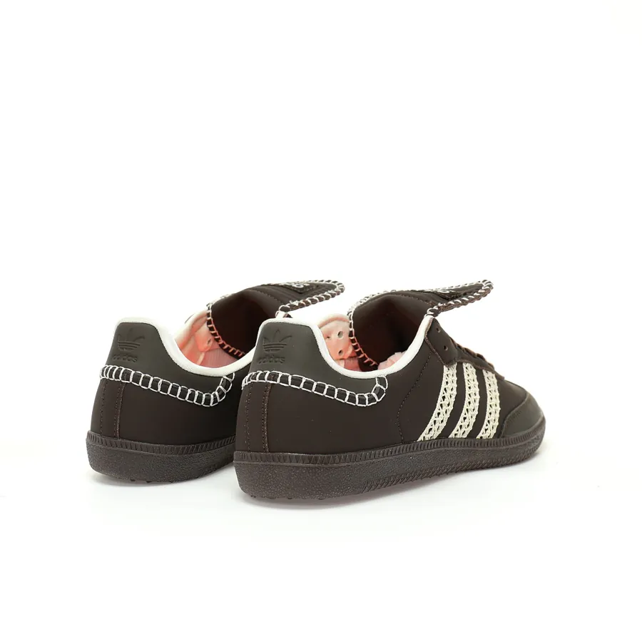 Originals Wmns Samba OG Classic Leather Black Coffee Brown White Zipper Low Top Sneakers
