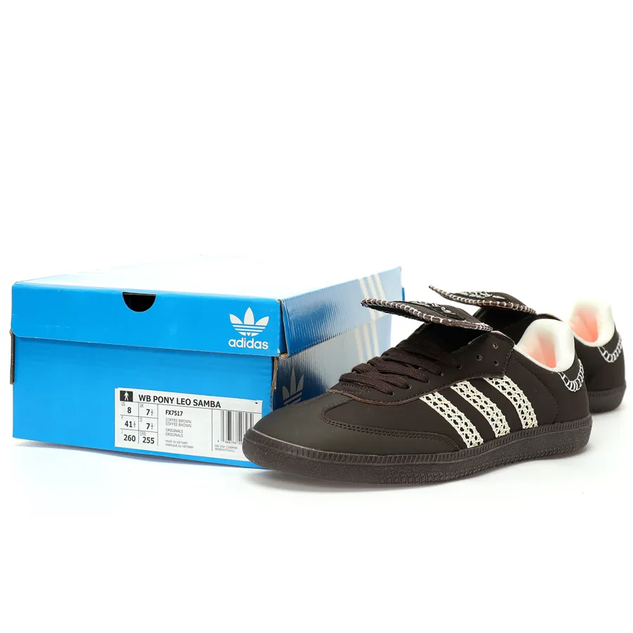 Originals Wmns Samba OG Classic Leather Black Coffee Brown White Zipper Low Top Sneakers