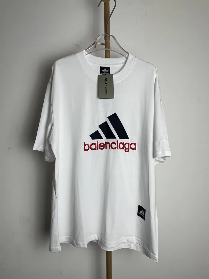 BAL辰星 Paris Embroidery Double Sided White T Shirt