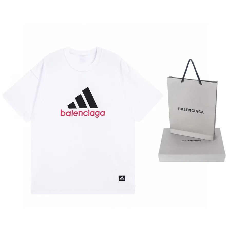 BAL辰星 Paris Embroidery Double Sided White T Shirt