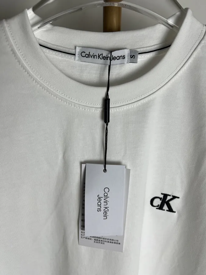 Cain Klein Classic Logo Embroidered Round Neck Short Sleeve