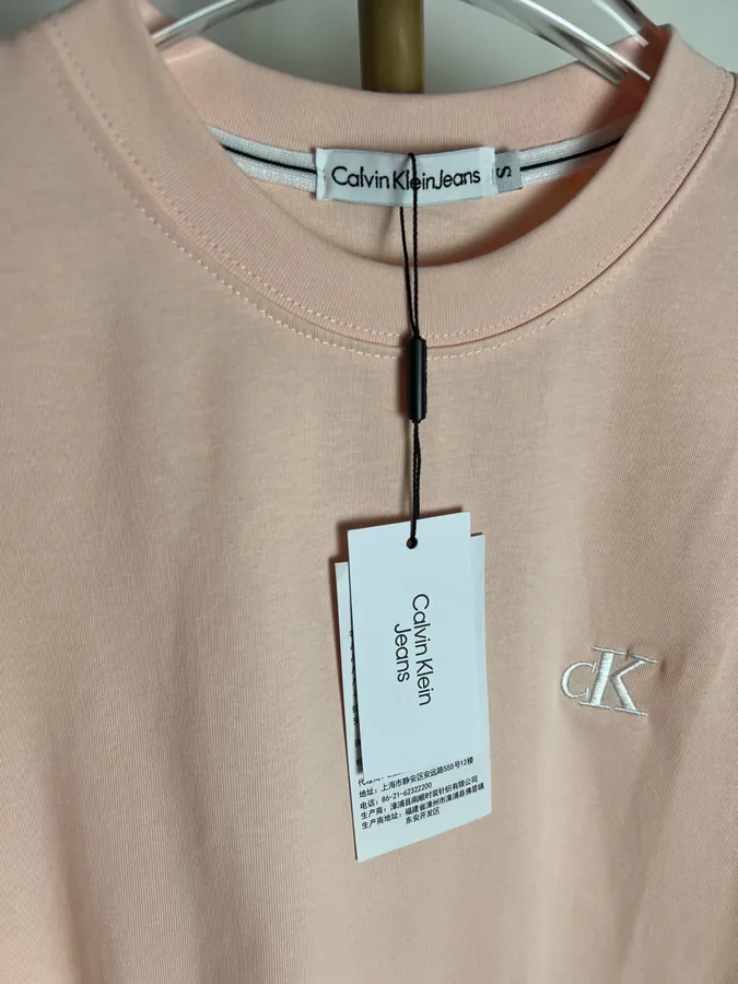 Cain Klein Classic Logo Embroidered Round Neck Short Sleeve