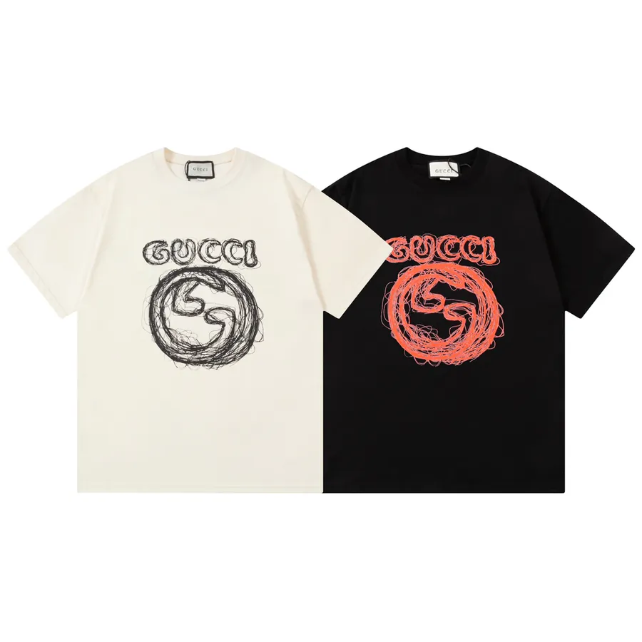 GUC辰星 ｜ High Quality Curved Letter Short Sleeve