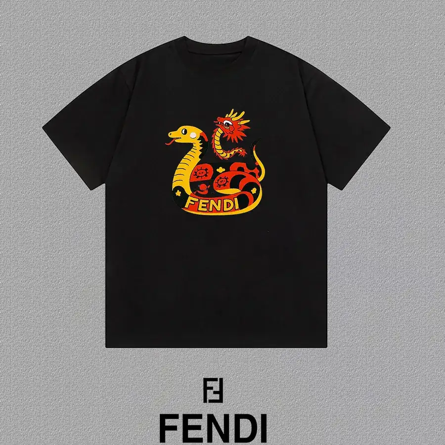 Fendi 25ss Printed Round Neck Short Sleeve T Shirt