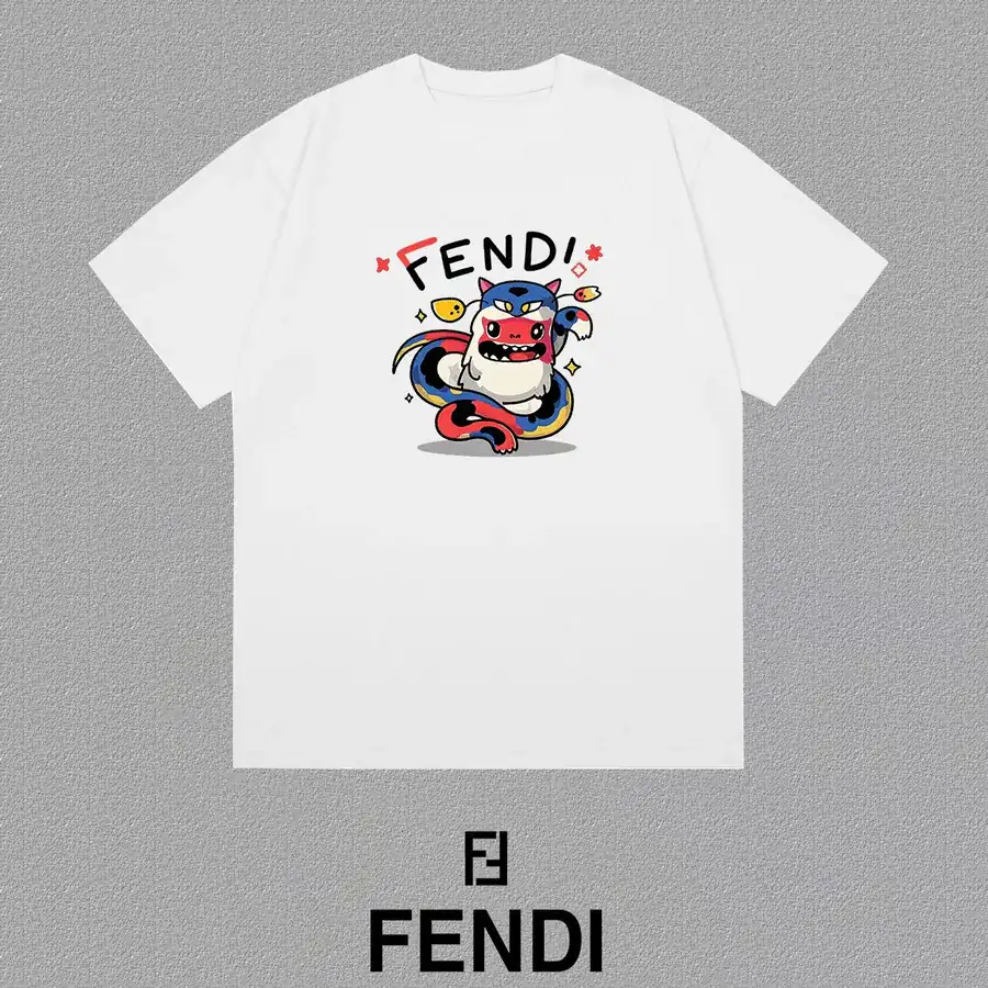 Fendi 25ss Printed Round Neck Short Sleeve T Shirt