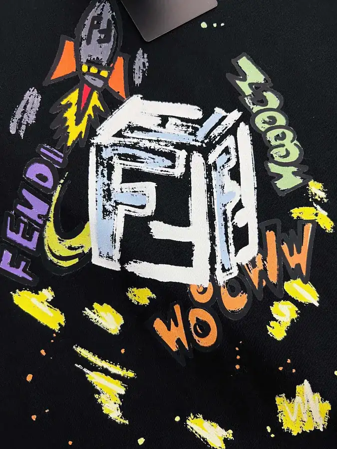 Fendi 25ss Printed Round Neck Short Sleeve T Shirt