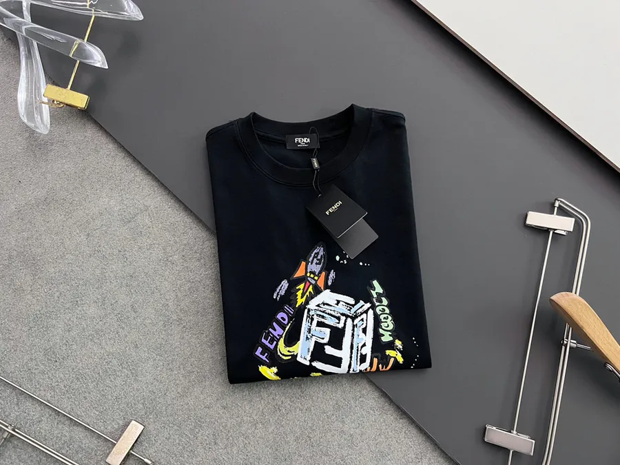 Fendi 25ss Printed Round Neck Short Sleeve T Shirt