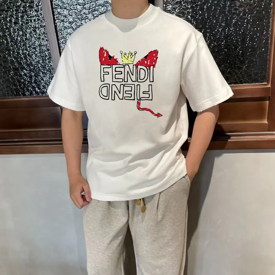 FENDI 25ss Printed Round Neck Short Sleeve T Shirt