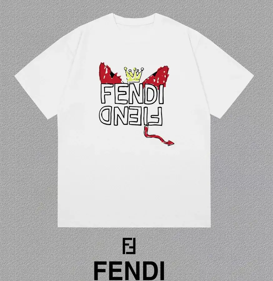FENDI 25ss Printed Round Neck Short Sleeve T Shirt