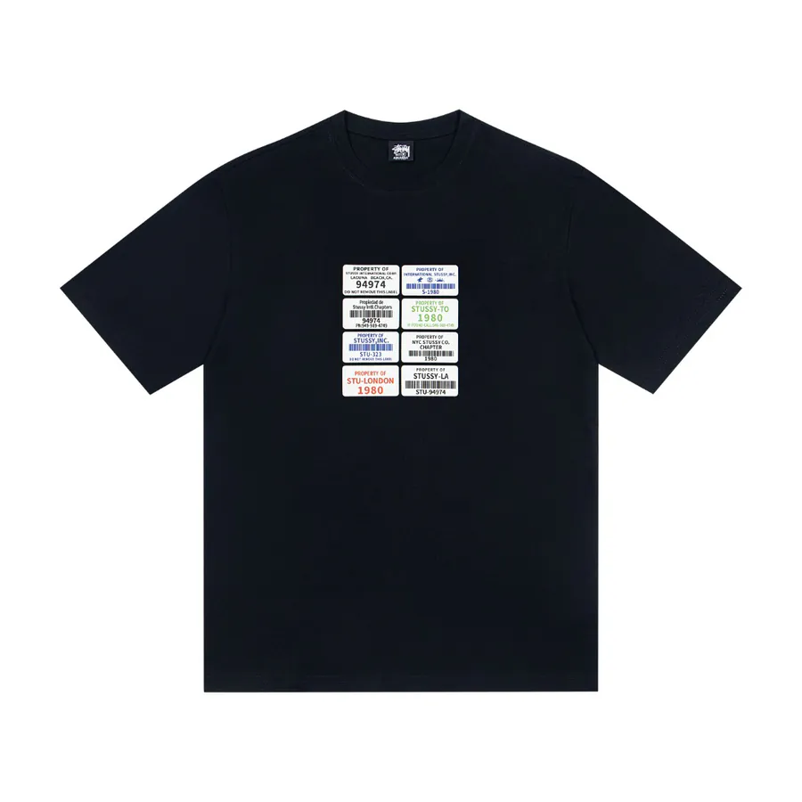 Stussy Holiday Collection Code Print Round Neck Short Sleeve T Shirt for Men and Women