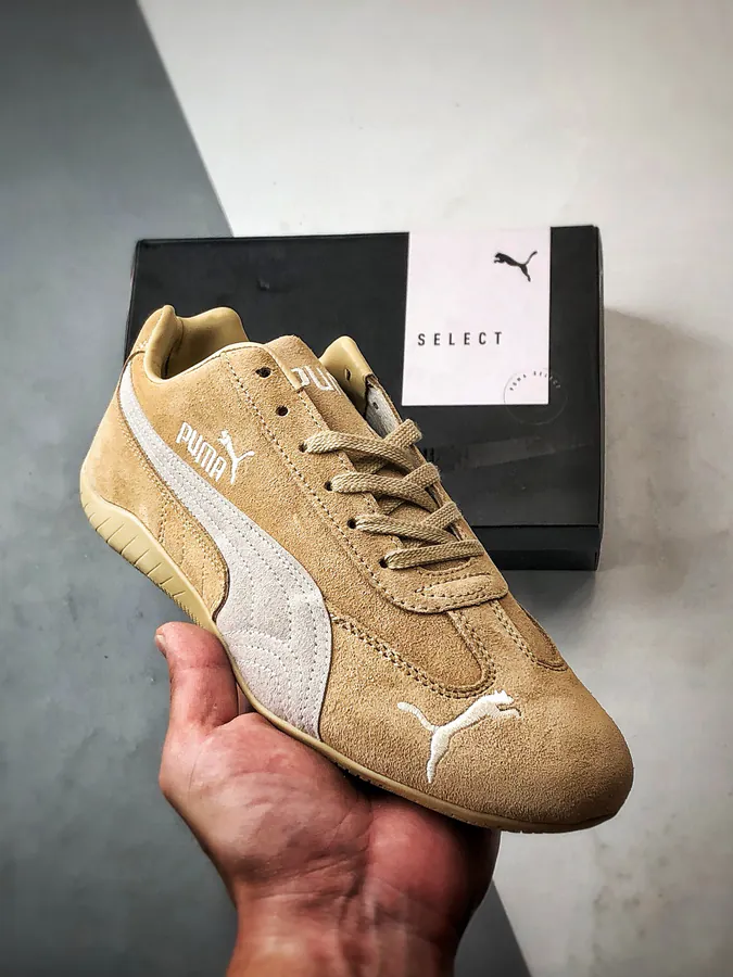Puma Speedcet Brown Leather Racing Sneaker