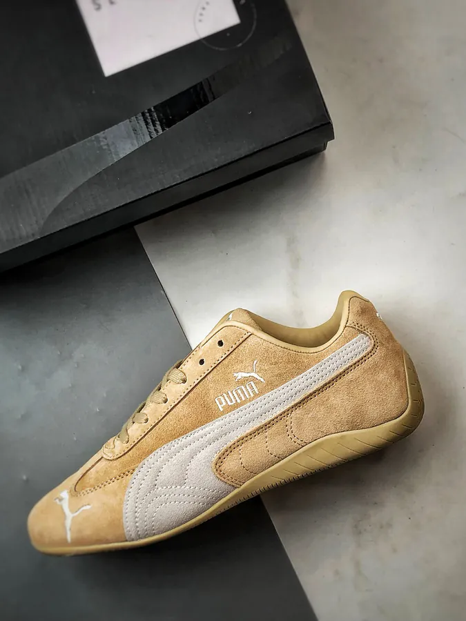Puma Speedcet Brown Leather Racing Sneaker