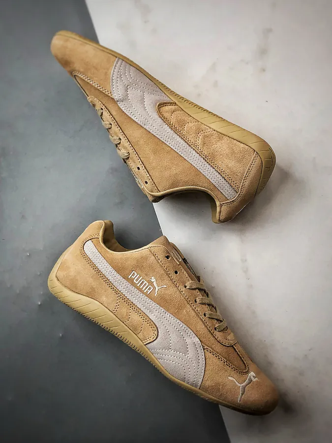Puma Speedcet Brown Leather Racing Sneaker