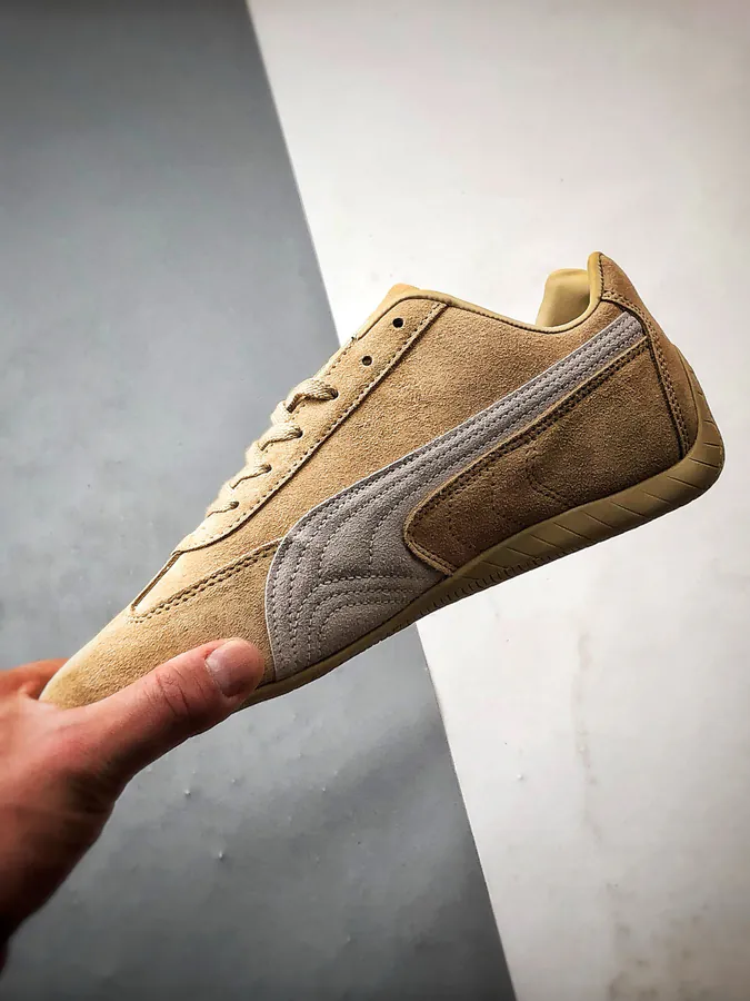 Puma Speedcet Brown Leather Racing Sneaker