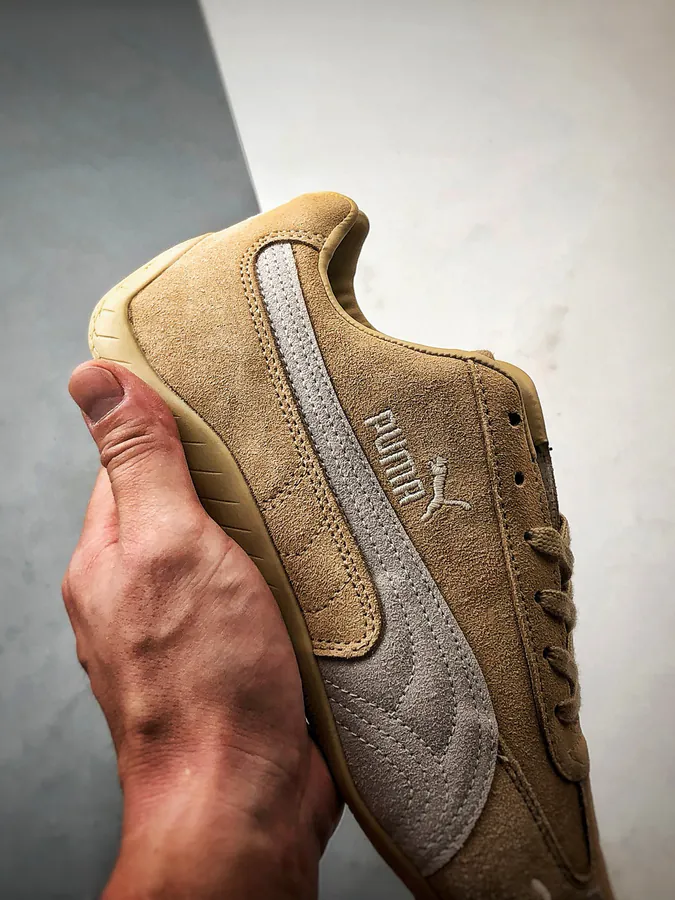 Puma Speedcet Brown Leather Racing Sneaker