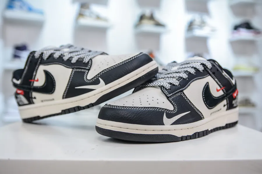 SB Dunk Low x The North Face Black and White Triple Stripe