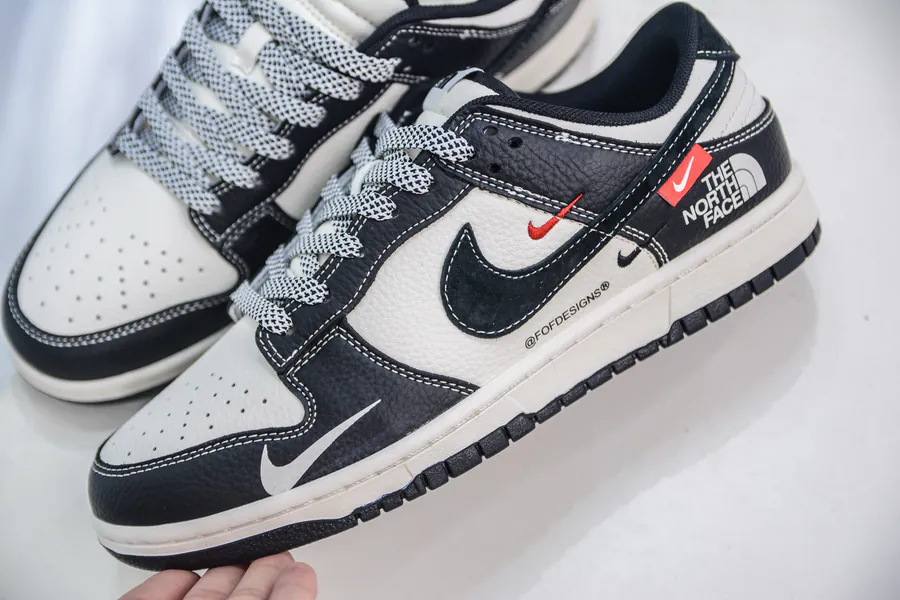 SB Dunk Low x The North Face Black and White Triple Stripe