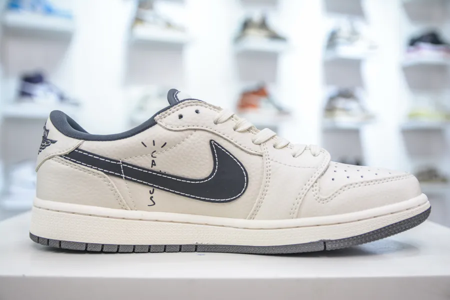 TS x Air 1 Low White and Black Customized Colorway