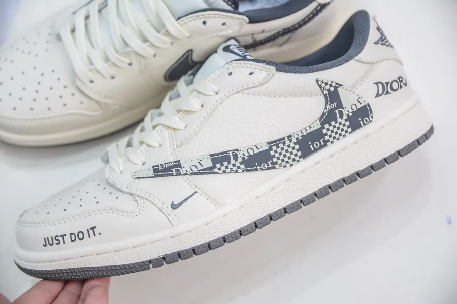 TS x Air 1 Low White and Black Customized Colorway