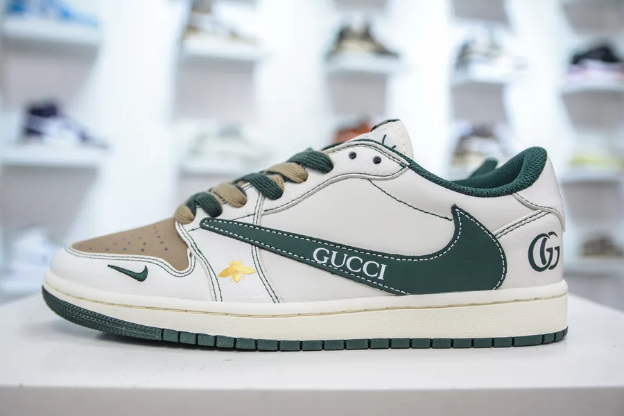 TS x Air 1 Low Collaboration White, Brown, Green Custom Color