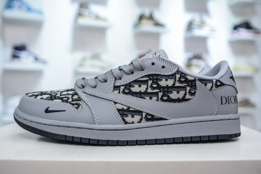 TS x Air 1 Low Customized Grey Black Colorway with Original Air Pad Module