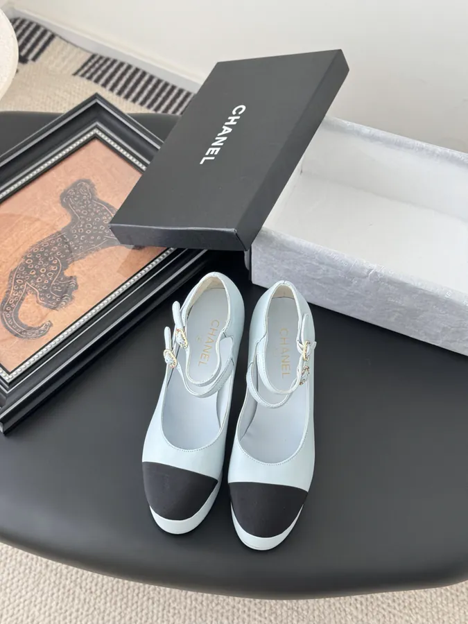 Chanel 25P Mary Jane Sandals with Thick Heel and Waterproof Sole