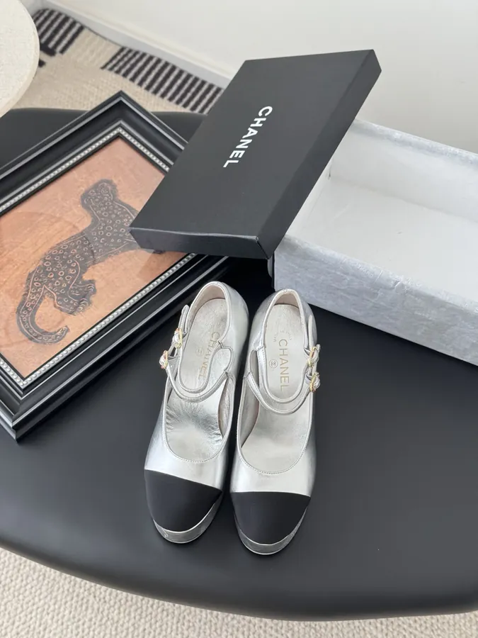 Chanel 25P Mary Jane Sandals with Thick Heel and Waterproof Sole