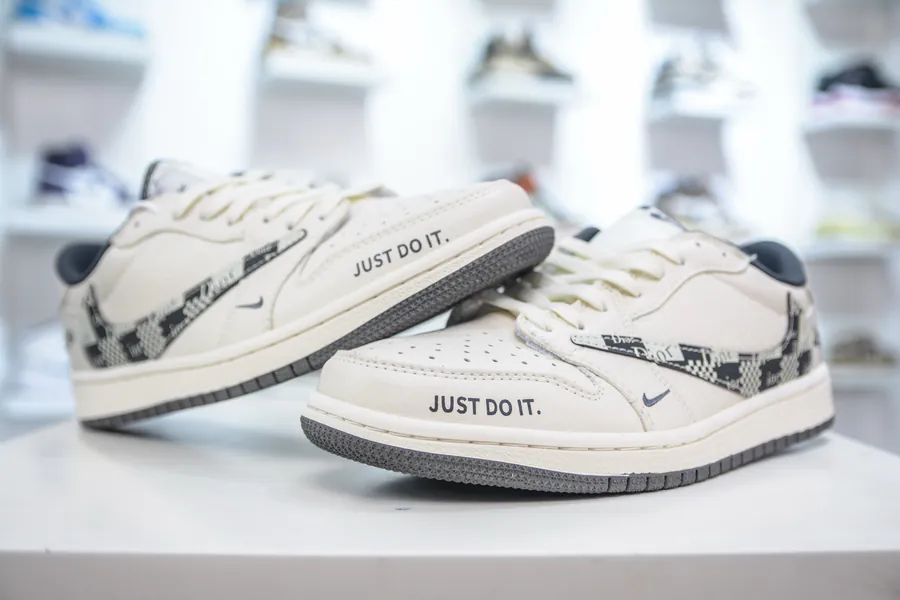 TS x Air 1 Low White and Black Customized Colorway