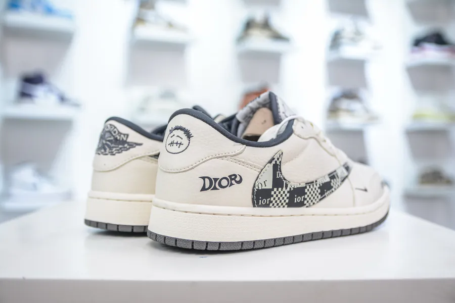 TS x Air 1 Low White and Black Customized Colorway